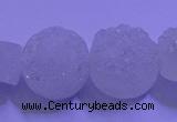 CAG9429 7.5 inches 12mm coin white plated druzy agate beads