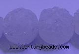 CAG9432 7.5 inches 18mm coin white plated druzy agate beads