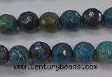 CAG9481 15.5 inches 6mm faceted round blue crazy lace agate beads