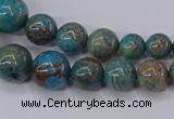 CAG9490 15.5 inches 6mm - 16mm round blue crazy lace agate beads