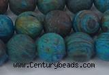 CAG9496 15.5 inches 12mm round matte blue crazy lace agate beads