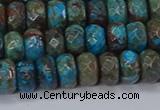 CAG9504 15.5 inches 5*8mm faceted rondelle blue crazy lace agate beads