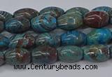 CAG9510 15.5 inches 5*8mm rice blue crazy lace agate beads