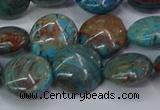 CAG9515 15.5 inches 14mm flat round blue crazy lace agate beads