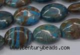 CAG9521 15.5 inches 12*16mm oval blue crazy lace agate beads