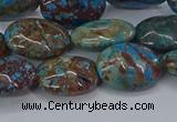 CAG9522 15.5 inches 13*18mm oval blue crazy lace agate beads