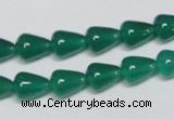 CAG956 15.5 inches 8*10mm teardrpop green agate gemstone beads