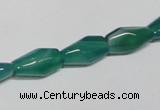 CAG958 15.5 inches 8*14mm faceted rice green agate gemstone beads