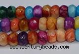 CAG9584 15.5 inches 4*6mm faceted rondelle crazy lace agate beads