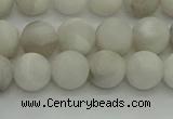 CAG9702 15.5 inches 8mm round matte grey agate beads wholesale