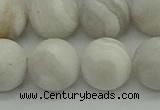 CAG9705 15.5 inches 14mm round matte grey agate beads wholesale