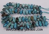 CAG9756 15.5 inches 9*25mm - 11*35mm sticks ocean agate beads