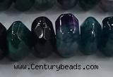 CAG9767 15.5 inches 8*16mm faceted rondelle agate gemstone beads