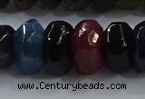 CAG9771 15.5 inches 8*16mm faceted rondelle agate gemstone beads