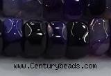 CAG9778 15.5 inches 8*16mm faceted rondelle agate gemstone beads