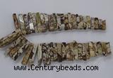 CAG9799 Top drilled 8*20mm - 10*48mm sticks ocean agate beads