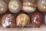 CAG9813 15.5 inches 10mm faceted round wood agate beads