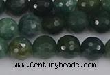CAG9825 15.5 inches 8mm faceted round moss agate beads