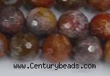 CAG9848 15.5 inches 10mm faceted round red moss agate beads