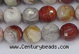 CAG9862 15.5 inches 8mm faceted round Mexican crazy lace agate beads