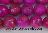 CAG9879 15.5 inches 12mm faceted round fuchsia crazy lace agate beads