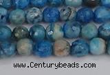 CAG9882 15.5 inches 4mm faceted round blue crazy lace agate beads