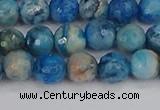 CAG9883 15.5 inches 6mm faceted round blue crazy lace agate beads