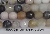 CAG9896 15.5 inches 4mm faceted round parrel dendrite agate beads