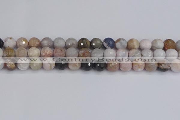 CAG9898 15.5 inches 8mm faceted round parrel dendrite agate beads