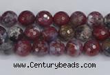 CAG9903 15.5 inches 4mm faceted round red lightning agate beads