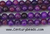 CAG9917 15.5 inches 4mm round purple crazy lace agate beads