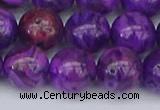 CAG9921 15.5 inches 12mm round purple crazy lace agate beads