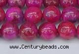 CAG9926 15.5 inches 8mm round fuchsia crazy lace agate beads