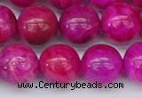 CAG9928 15.5 inches 12mm round fuchsia crazy lace agate beads