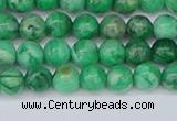 CAG9938 15.5 inches 4mm round green crazy lace agate beads