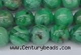 CAG9942 15.5 inches 12mm round green crazy lace agate beads