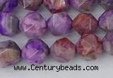 CAG9946 15.5 inches 8mm faceted nuggets purple crazy lace agate beads