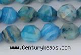 CAG9958 15.5 inches 8mm faceted nuggets blue crazy lace agate beads