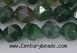 CAG9970 15.5 inches 8mm faceted nuggets moss agate beads