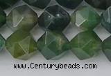 CAG9971 15.5 inches 10mm faceted nuggets moss agate beads