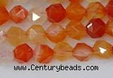 CAG9975 15.5 inches 6mm faceted nuggets red agate beads