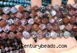 CAG9988 15.5 inches 8mm faceted nuggets red lightning agate beads