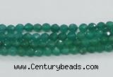 CAJ01 15.5 inches 4mm faceted round green aventurine jade beads