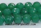 CAJ05 15.5 inches 12mm faceted round green aventurine jade beads