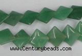 CAJ301 15.5 inches 10*10mm diamond green aventurine jade beads