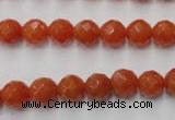 CAJ362 15.5 inches 8mm faceted round red aventurine beads wholesale