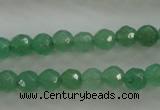 CAJ409 15.5 inches 4mm faceted round green aventurine beads