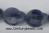 CAJ586 15.5 inches 20*20mm curved moon blue aventurine beads wholesale