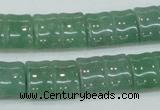 CAJ59 15.5 inches 13*18mm flat bamboo green aventurine jade beads