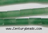 CAJ648 15.5 inches 6*12mm faceted tube green aventurine beads